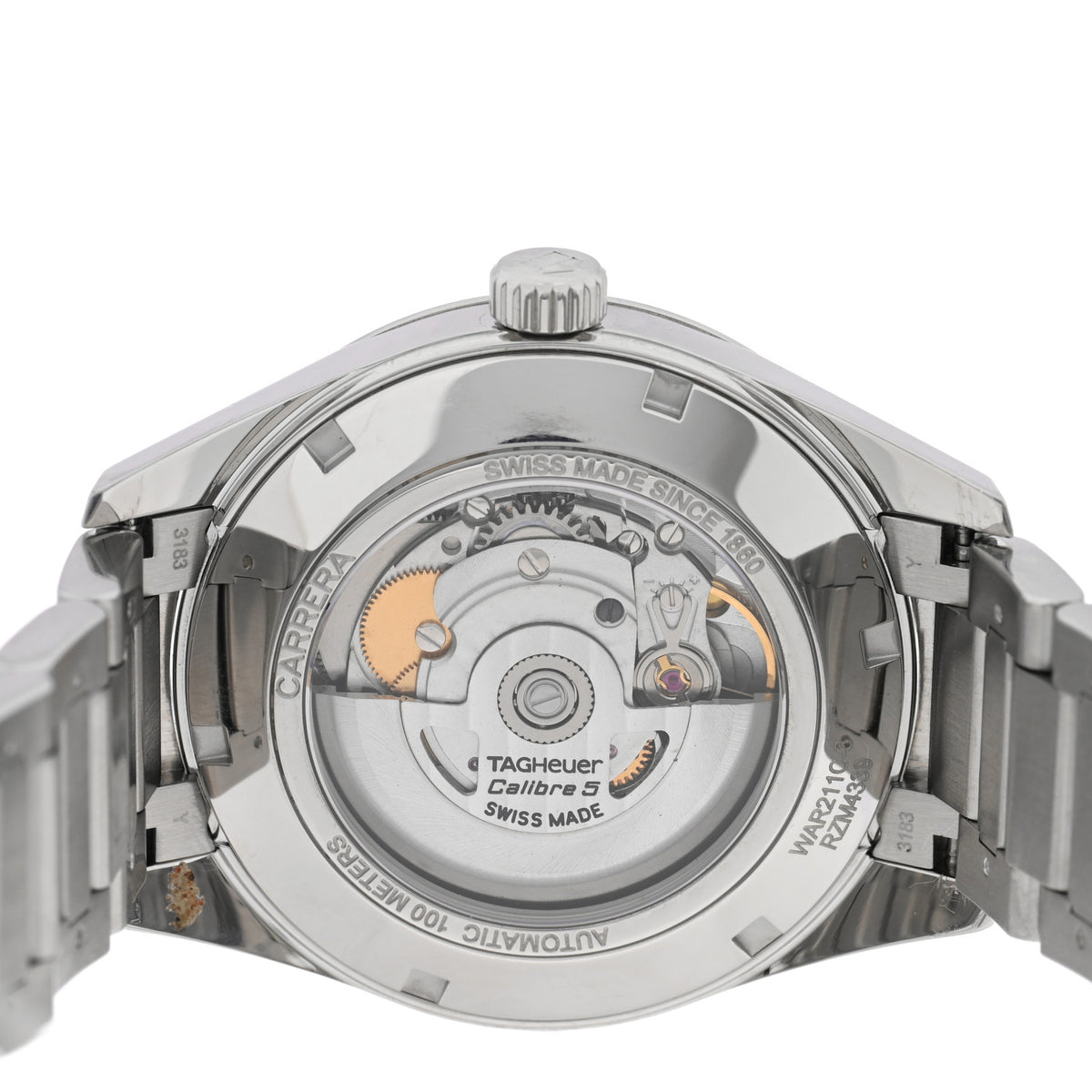 Tag Heuer Stainless Steel 39mm Carrera Calibre 5 Automatic Watch Grey WAR211C-3 4 of 5