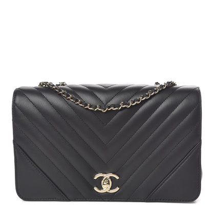 Chanel Calfskin Chevron Quilted Statement Flap Black 1 of 11