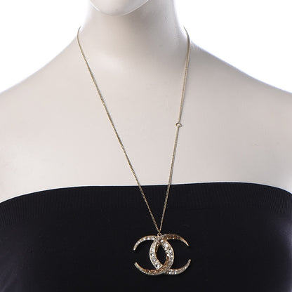 Chanel Crystal Baguette Moon CC Necklace Gold 2 of 5