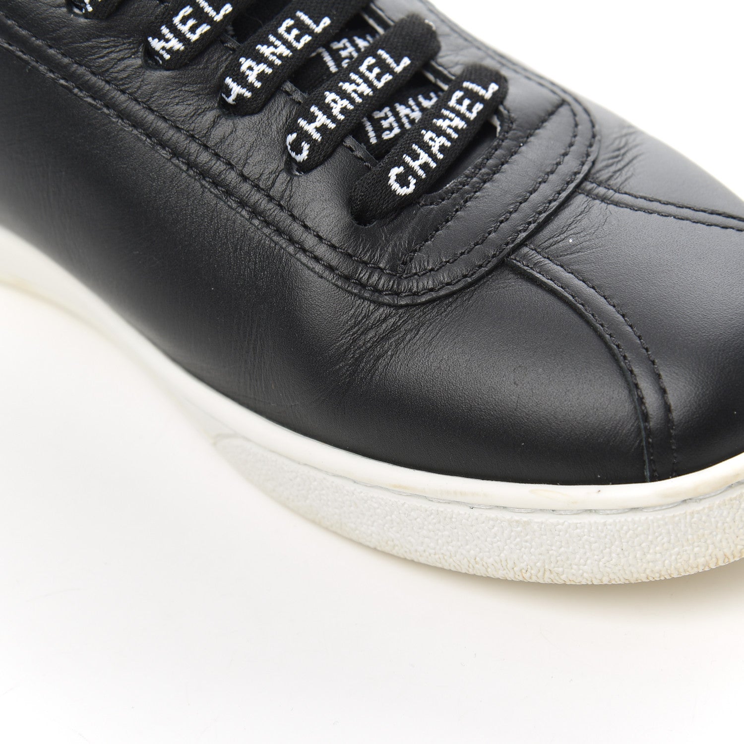 Chanel Calfskin CC Womens Sneakers 35 Black 11 of 16