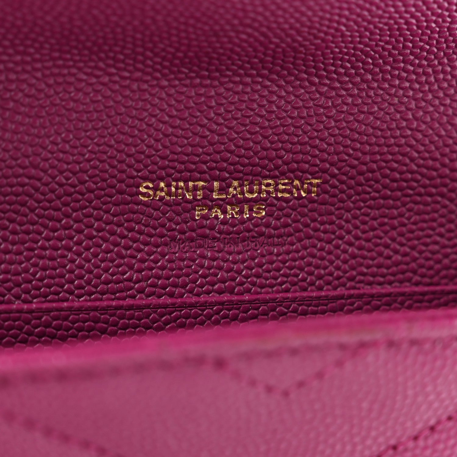 Saint Laurent Grain De Poudre Matelasse Chevron Small Monogram Envelope Wallet Dark Grape 6 of 6