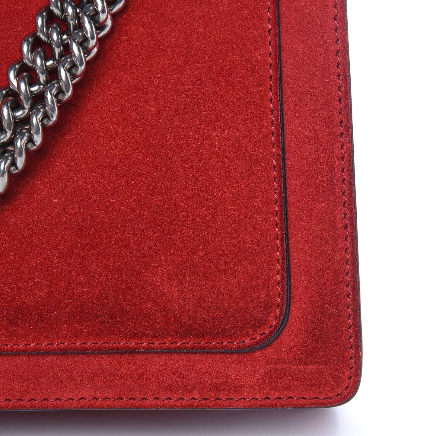 Suede Vitello Velvet Medium Dionysus Shoulder Bag Vulcanic Red