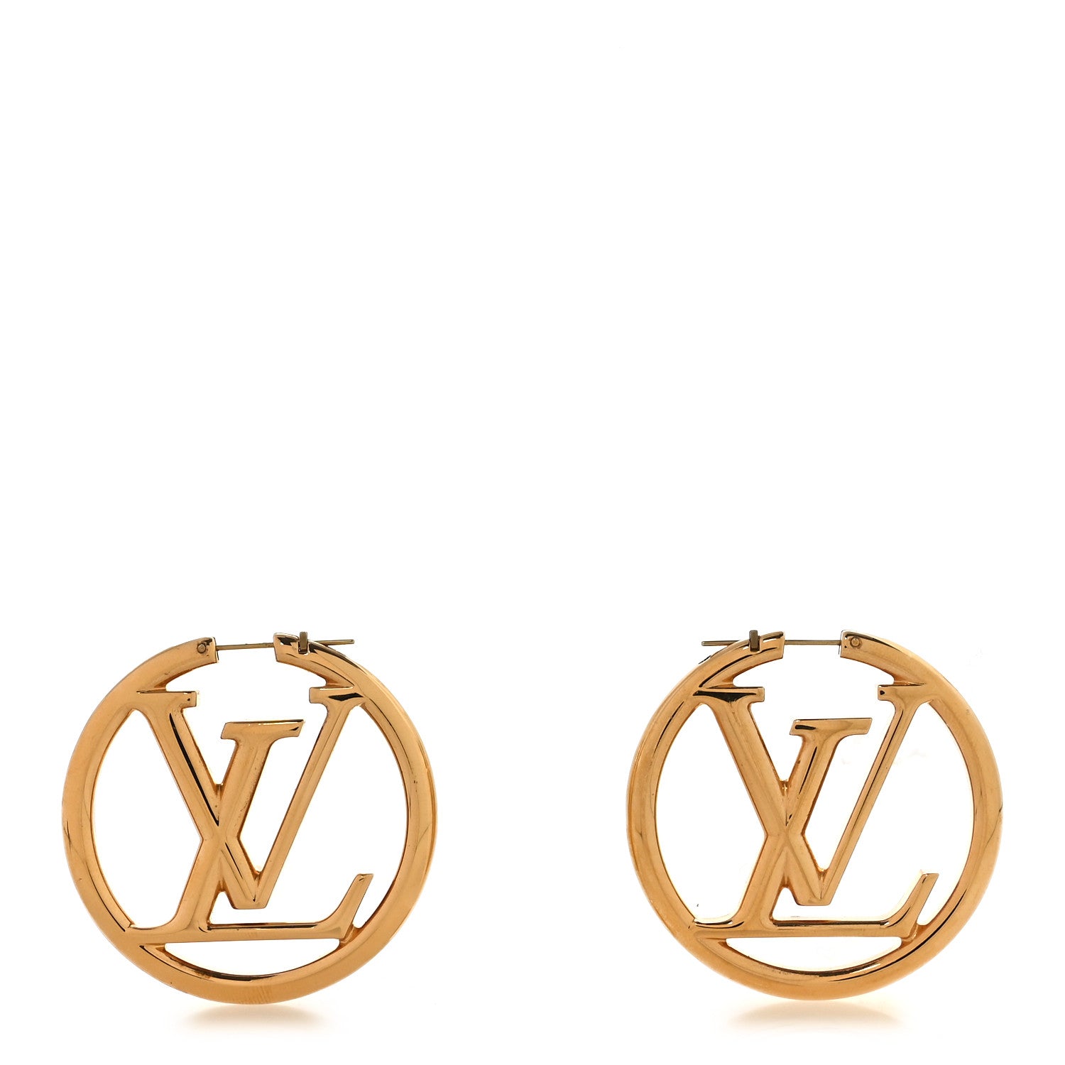 Louis Vuitton Metal Louise Hoop Earrings Gold 1 of 5