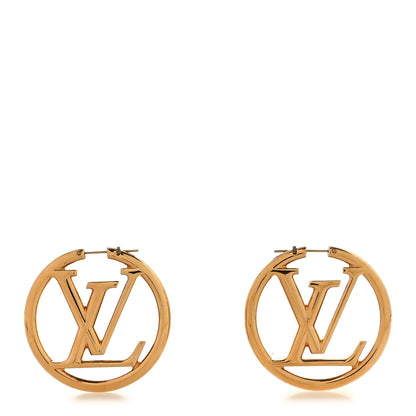 Louis Vuitton Metal Louise Hoop Earrings Gold 1 of 5