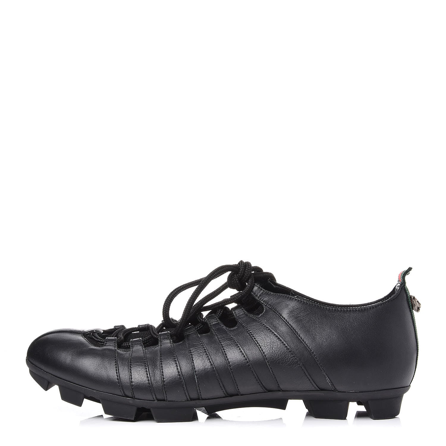 Gucci Calfskin Mens Lion Head Web Sneakers 8.5 Black 1 of 8