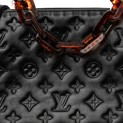 Louis Vuitton Glazed Lambskin Embossed Monogram Coussin PM Black 9 of 11