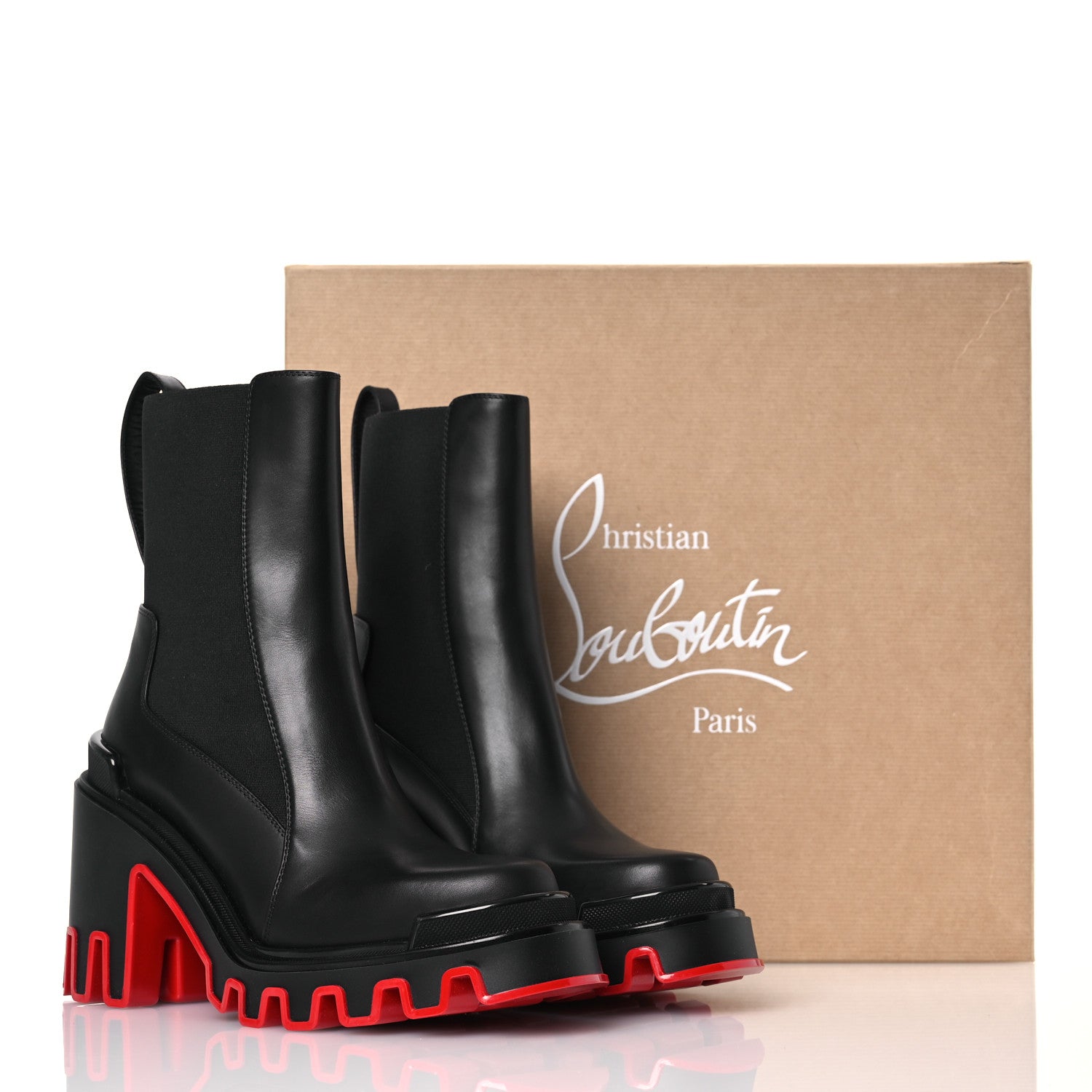 Christian Louboutin Calfskin Marchacroche Dune 95 Boots 38.5 Black 9 of 9