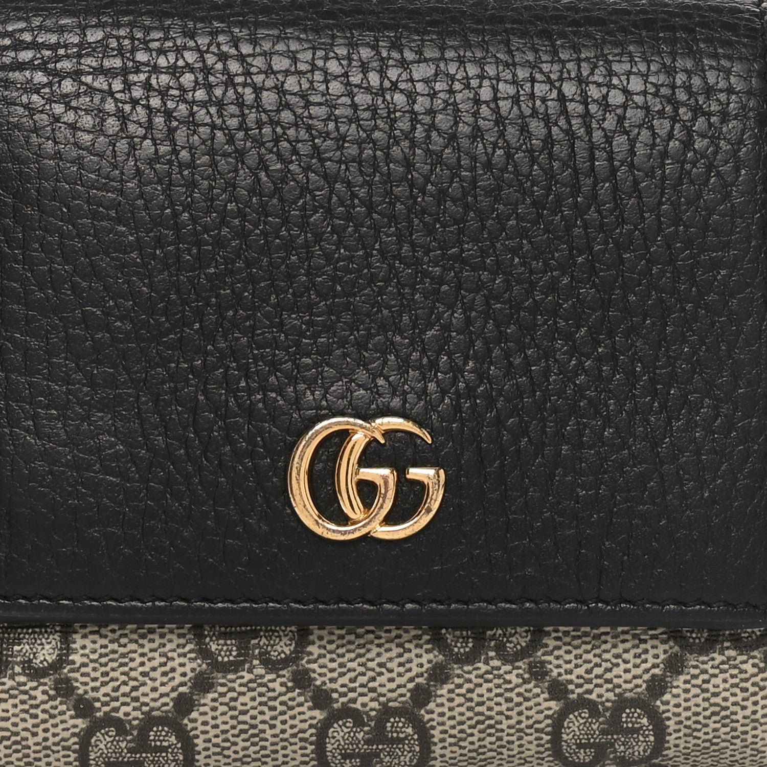 Gucci Dollar Calfskin GG Supreme Monogram Medium GG Marmont Wallet Black Beige Ebony 7 of 7