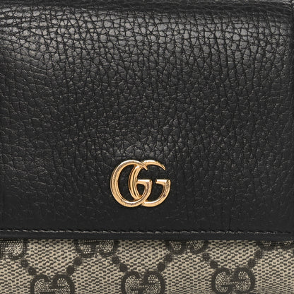 Gucci Dollar Calfskin GG Supreme Monogram Medium GG Marmont Wallet Black Beige Ebony 7 of 7