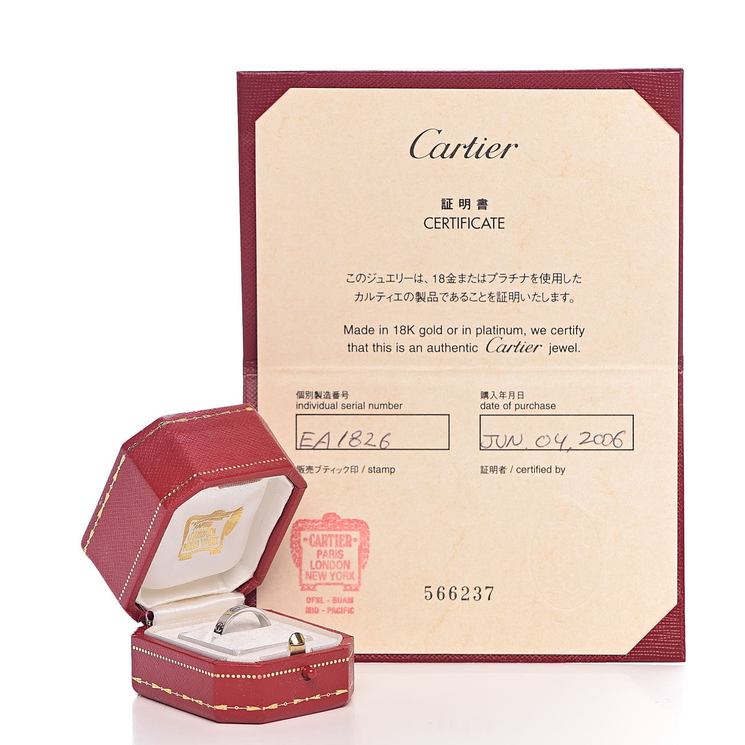 Cartier 18K White Gold 3.5mm LOVE Wedding Band Ring 48 4.5 8 of 8