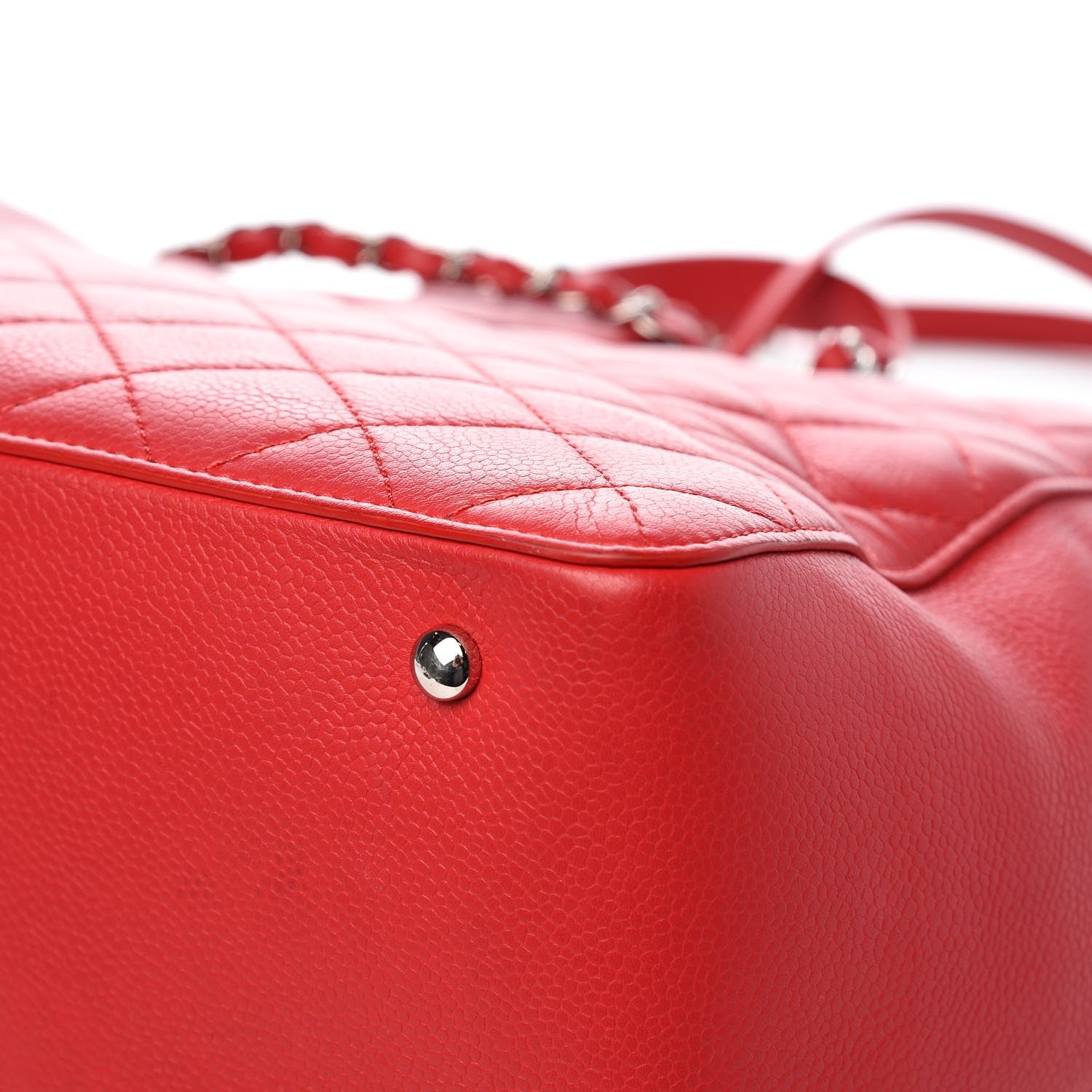Chanel Caviar Quilted Large CC Box Shopping Tote Red 11 of 14