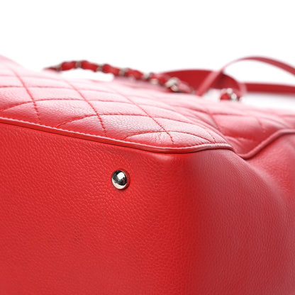 Chanel Caviar Quilted Large CC Box Shopping Tote Red 11 of 14