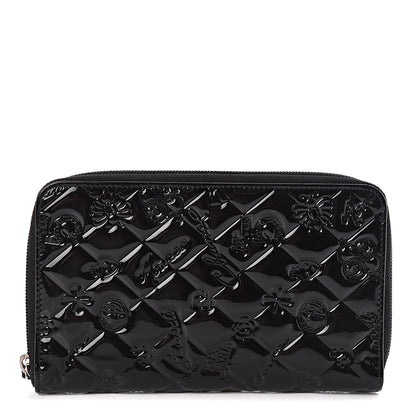 Chanel Patent Calfskin Lucky Symbols Zip Around Wallet Black 1 of 9