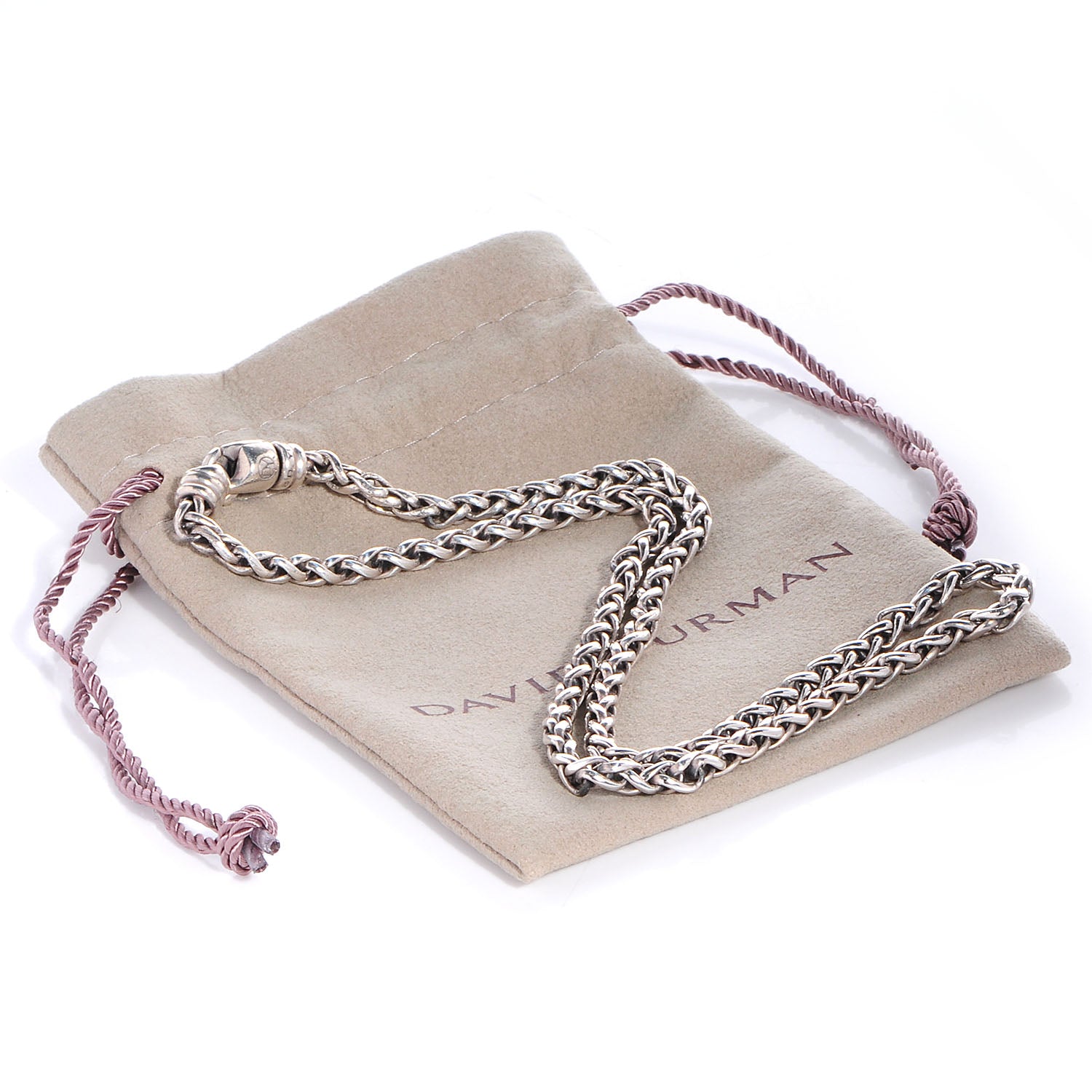 David Yurman Sterling Silver 4mm Wheat Chain Necklace 7 of 7