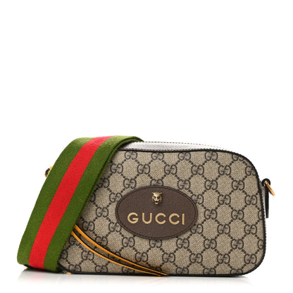 Gucci GG Supreme Monogram Web Neo Vintage Shoulder Bag Beige New Acero Crop 1 of 10