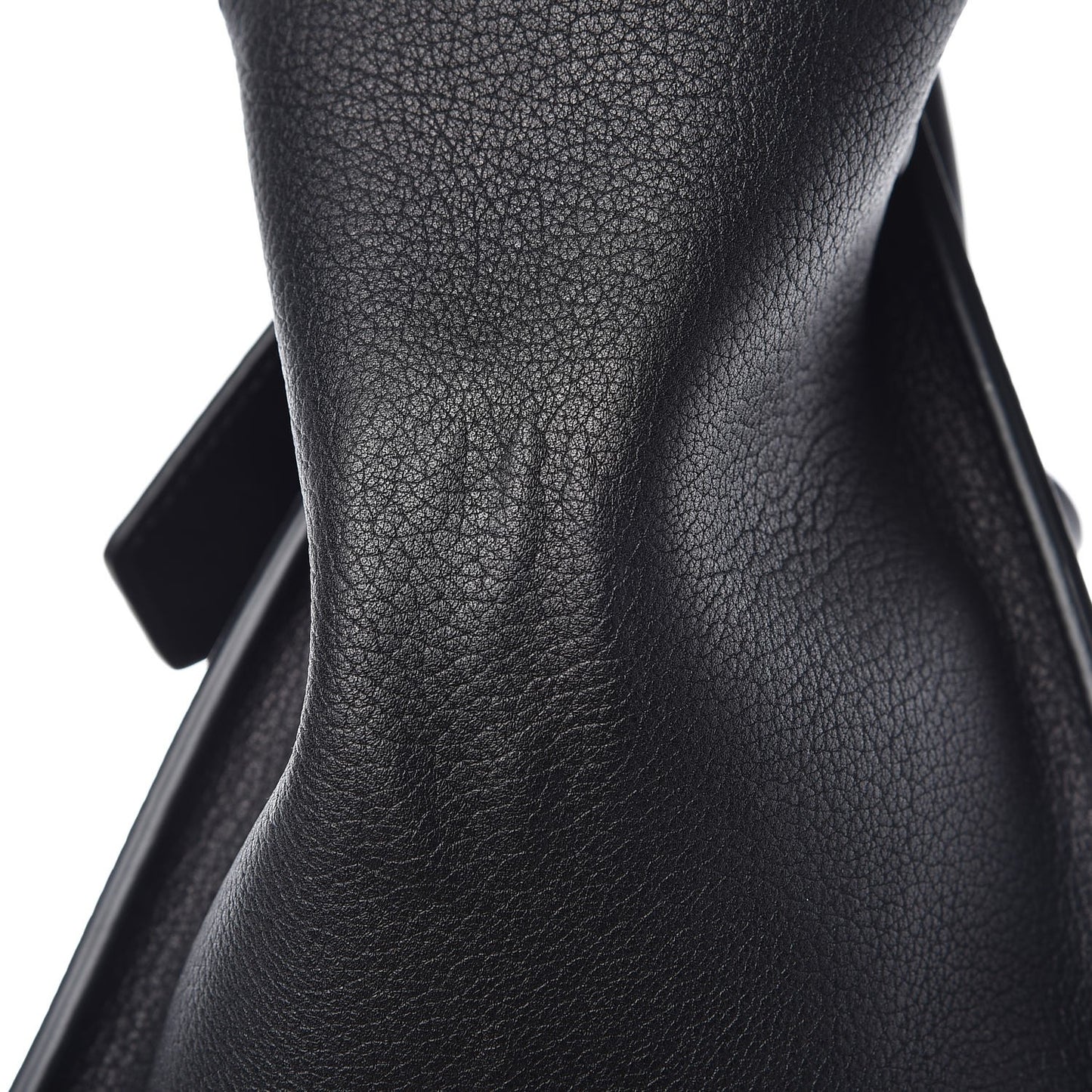 Crisped Calfskin Mini Tie Knot Tote Black