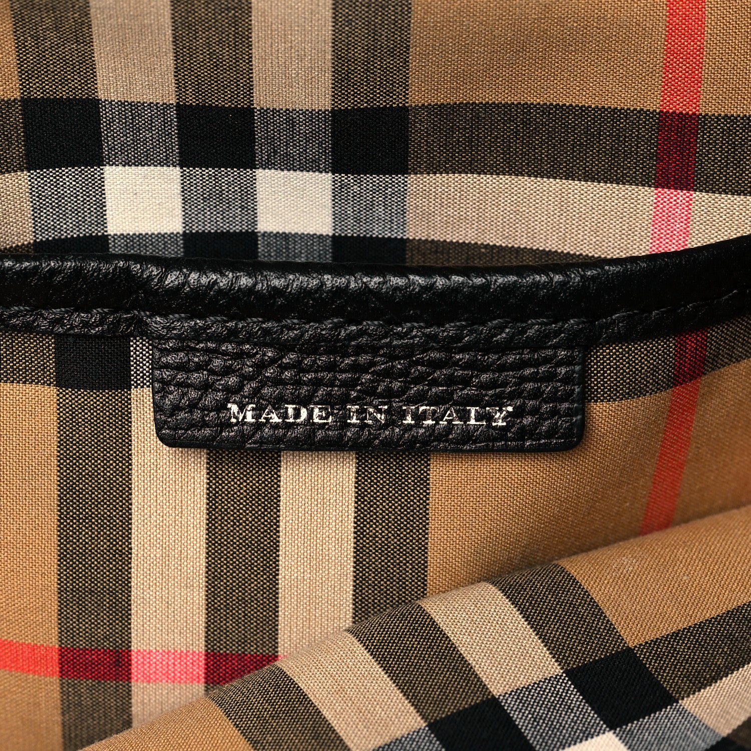 Burberry Derby Calfskin House Check Medium Banner Tote Black 7 of 15