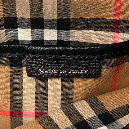 Burberry Derby Calfskin House Check Medium Banner Tote Black 7 of 15