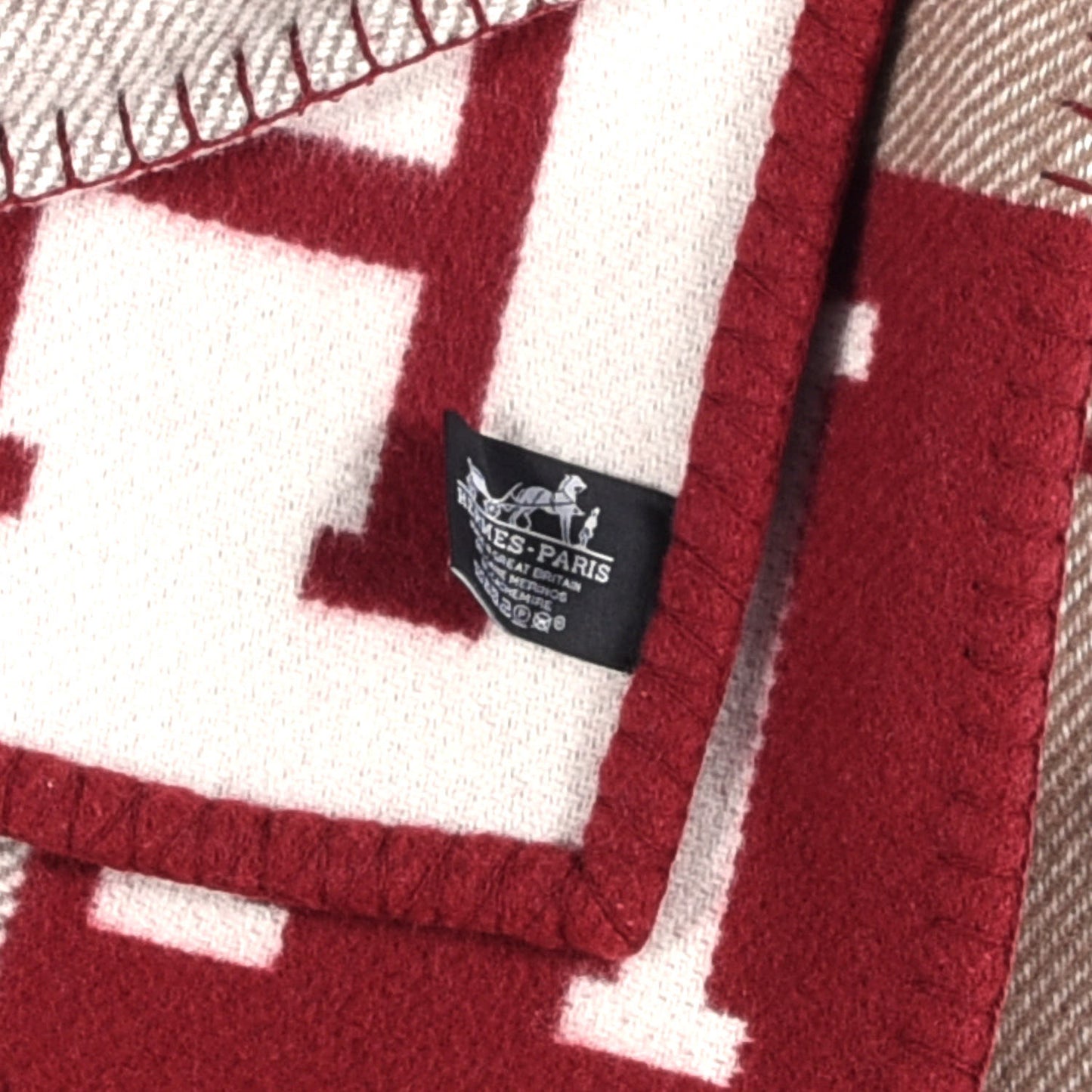 Wool Cashmere Avalon III Blanket Ecru Rouge H