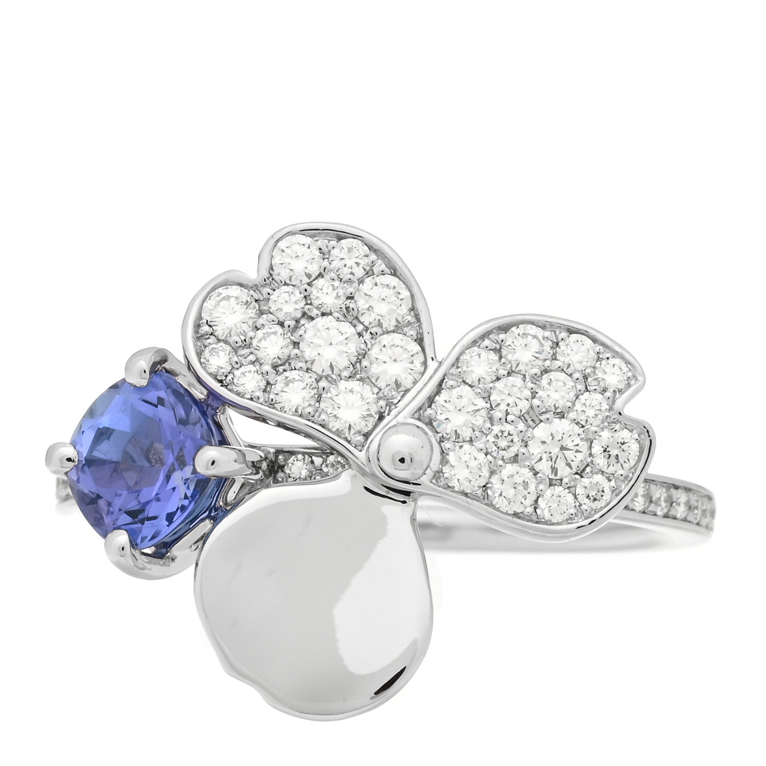 Tiffany Platinum Diamond Tanzanite Paper Flowers Ring 52 6 1 of 3