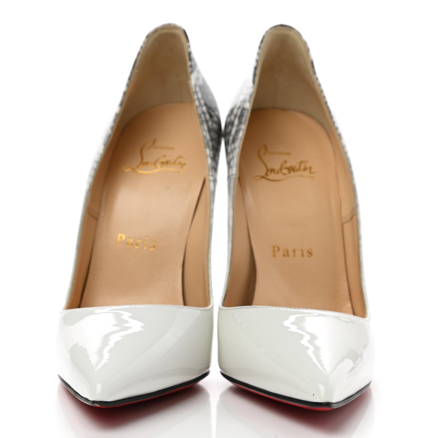 Christian Louboutin Patent Degrade Snakeskin Printed So Kate 120 Pumps 35 White Roccia 2 of 7