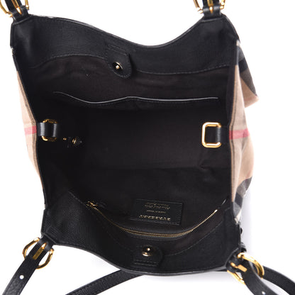 Burberry Grainy Calfskin House Check Small Canterbury Black 5 of 11