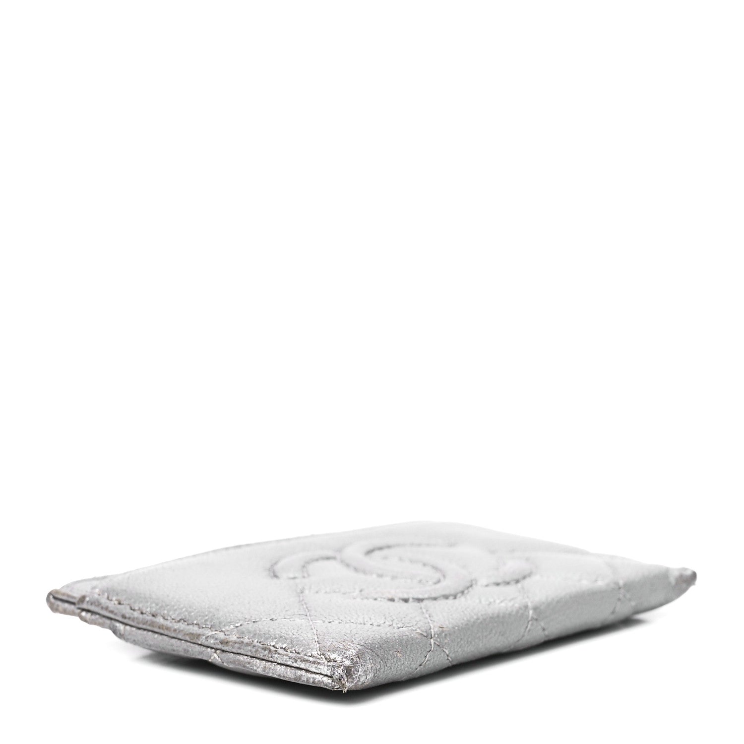 Chanel Metallic Caviar Quilted Card Holder Silver 3 of 10