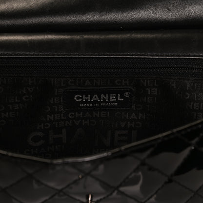 Chanel Patent Quilted Jumbo Diagonal CC Flap Black 6 of 12