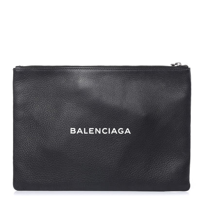 Balenciaga Calfskin Logo Everyday Second Bag Black White 1 of 12