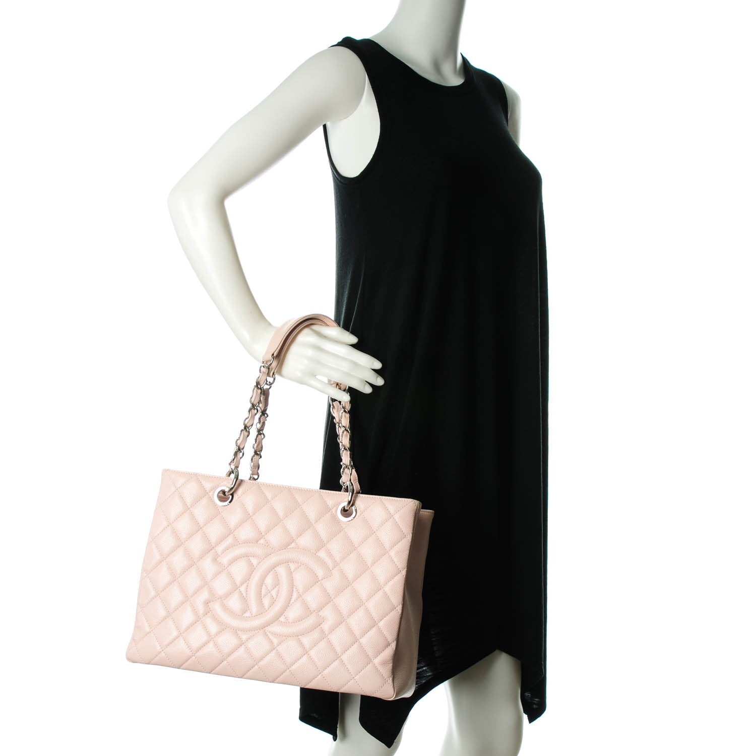 Chanel Caviar Quilted Grand Shopping Tote GST Light Pink 2 of 7