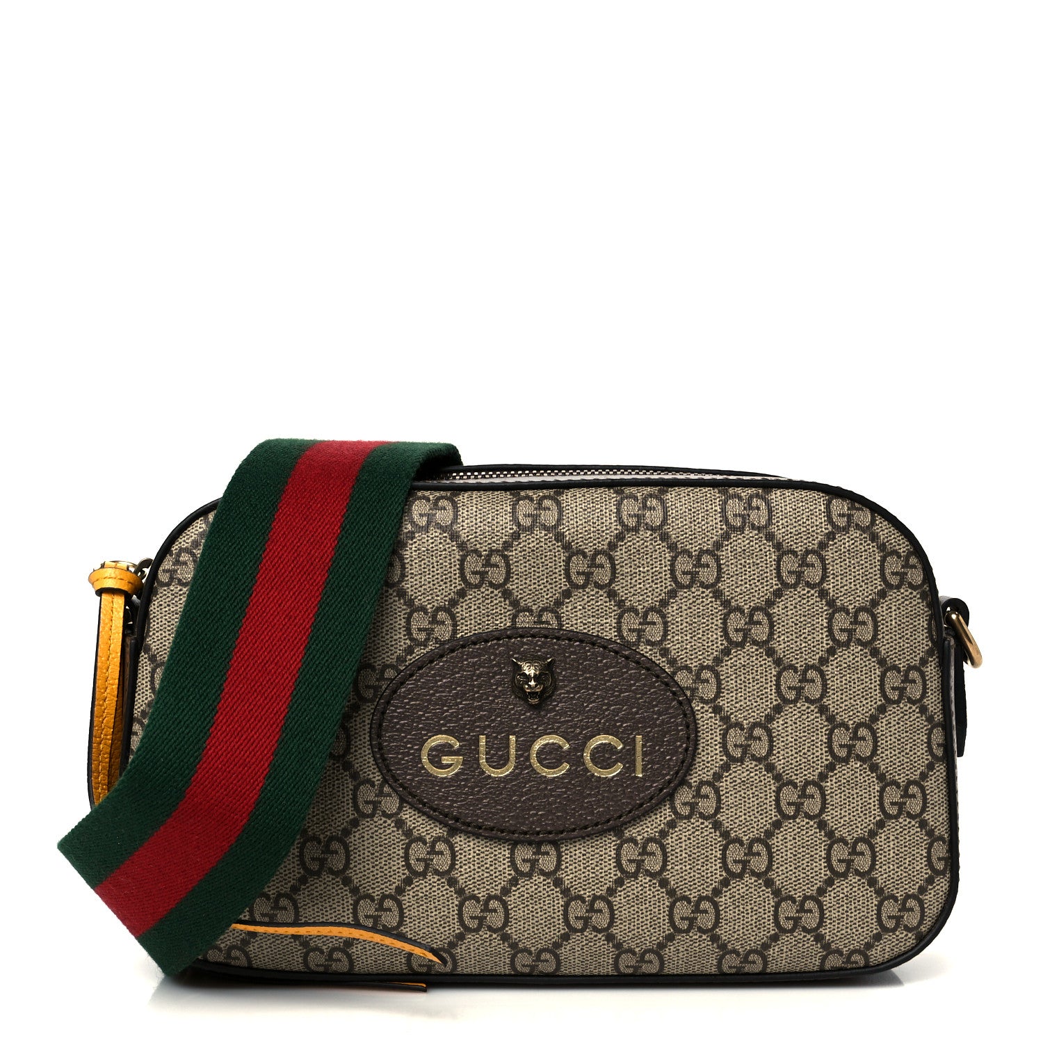 Gucci GG Supreme Monogram Web Neo Vintage Shoulder Bag Beige New Acero Crop 1 of 10