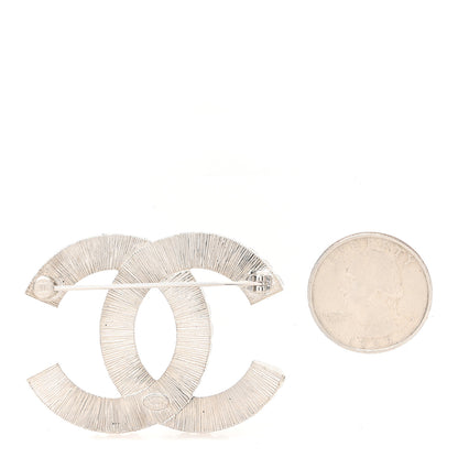 Chanel Baguette Crystal CC Brooch Silver 2 of 4