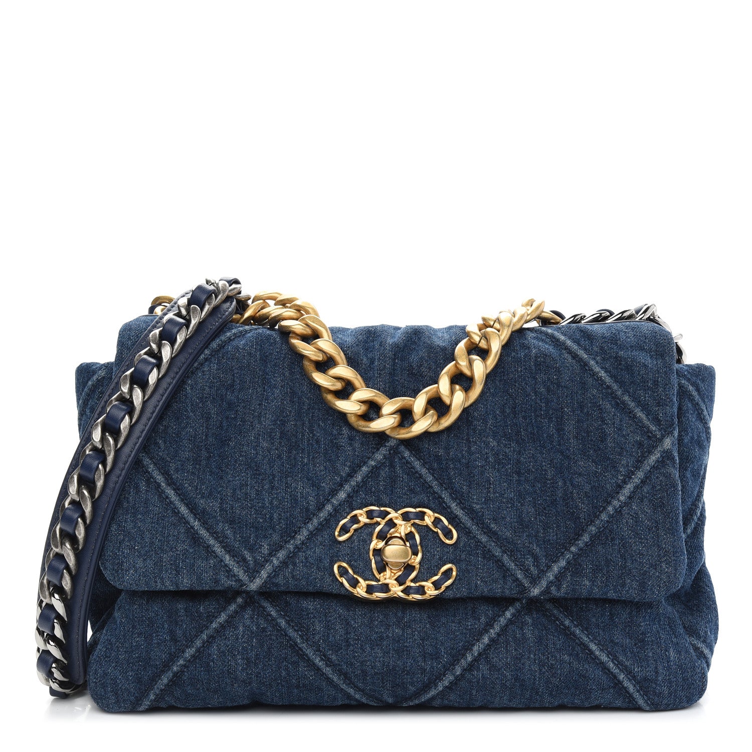 Chanel Denim Quilted Medium Chanel 19 Flap Blue 1 of 11
