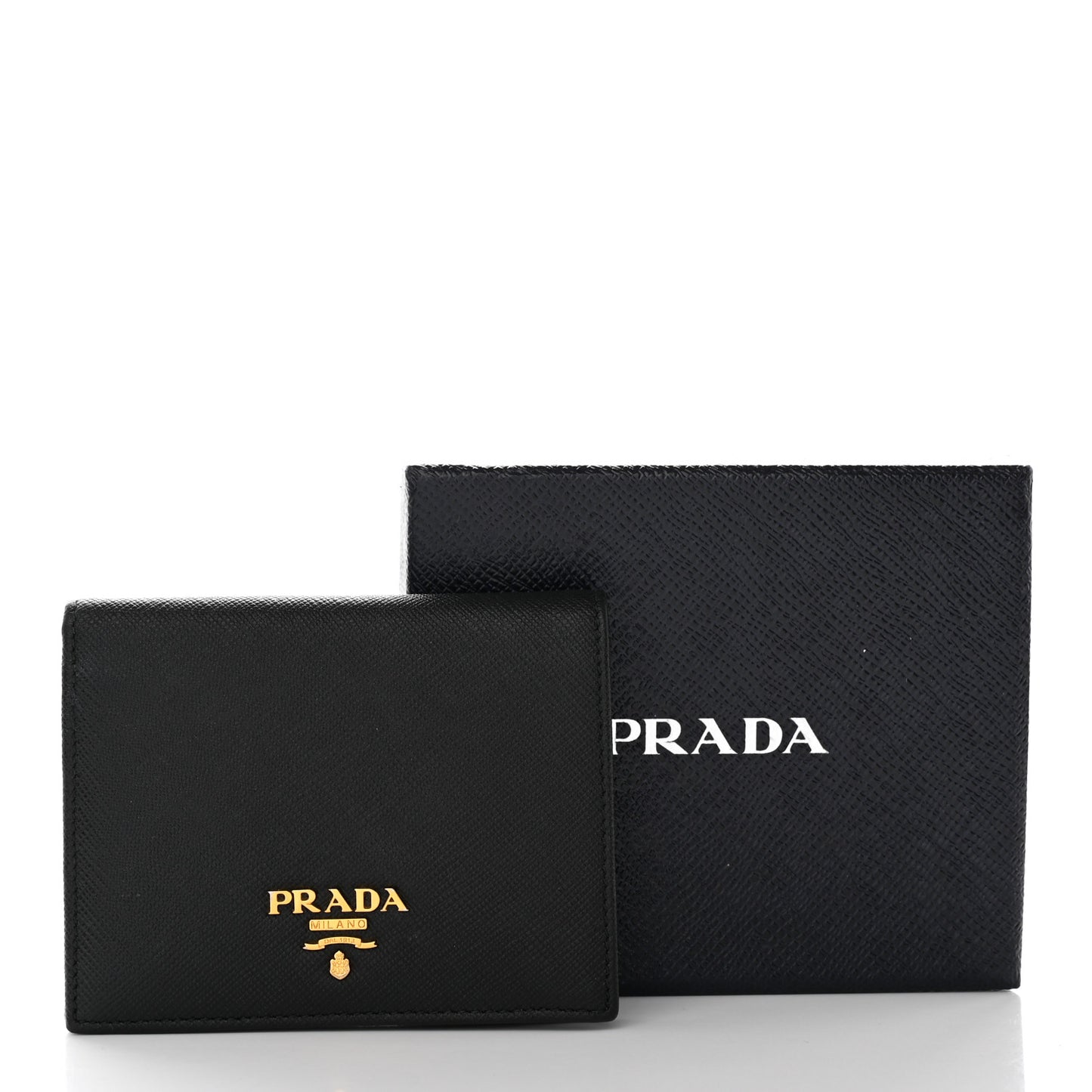Saffiano Triangle Bi-Fold Wallet Black