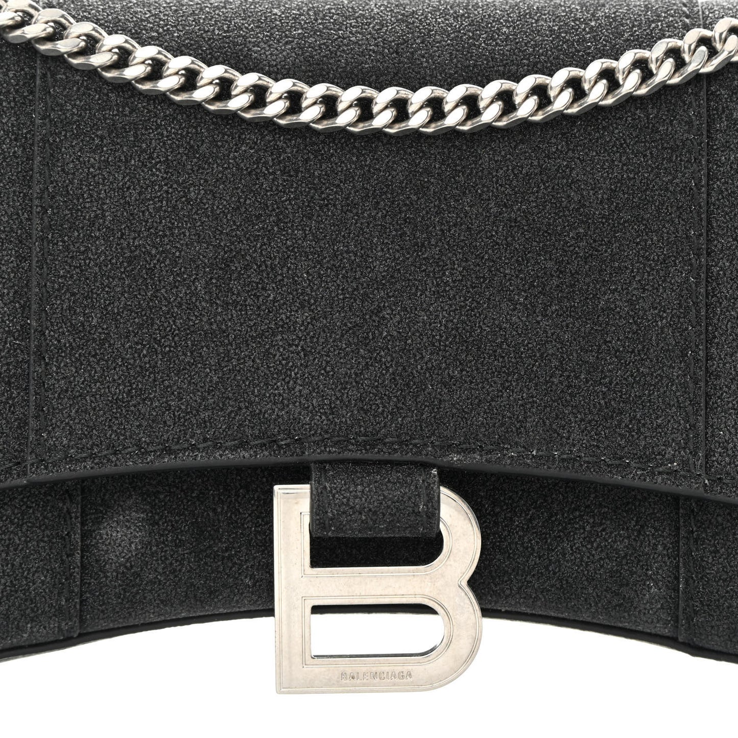 Sparkling Fabric XS Hourglass Wallet On Chain Black