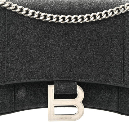 Balenciaga Sparkling Fabric XS Hourglass Wallet On Chain Black 7 of 14