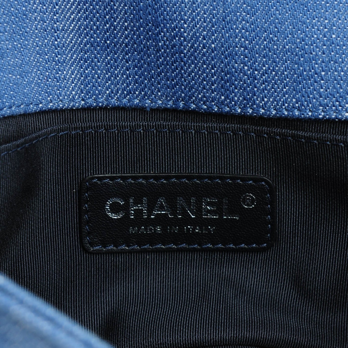 Denim Chevron Small Boy Flap Blue