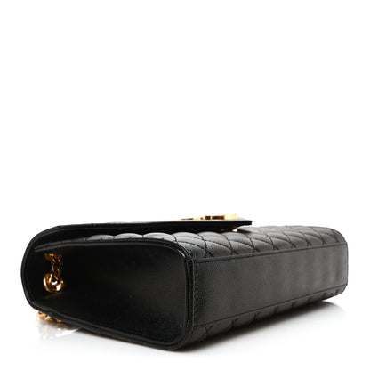 Saint Laurent Grain De Poudre Textured Mixed Matelasse Triquilt Medium Monogram Satchel Black 4 of 10