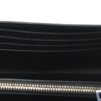 Saint Laurent Calfskin Crocodile Embossed Classic Monogram Cassandre Wallet Black 5 of 7
