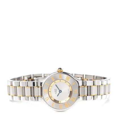 Cartier Stainless Steel 18K Yellow Gold 28mm Must De 21 Quartz Watch 2 of 6