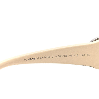 Chanel Acetate Lambskin Crystal Baguette Chain CC Sunglasses 5454-Q-B Black Beige 6 of 9