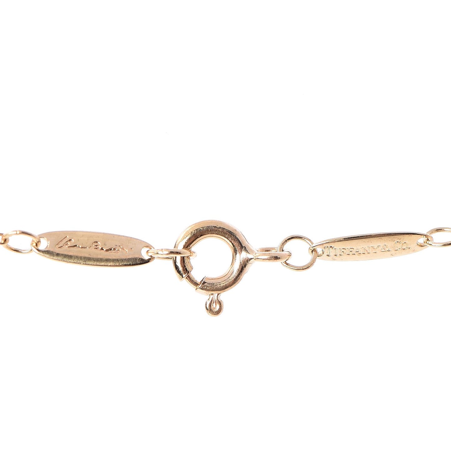 18K Yellow Gold 11mm Elsa Peretti Bean Pendant Necklace