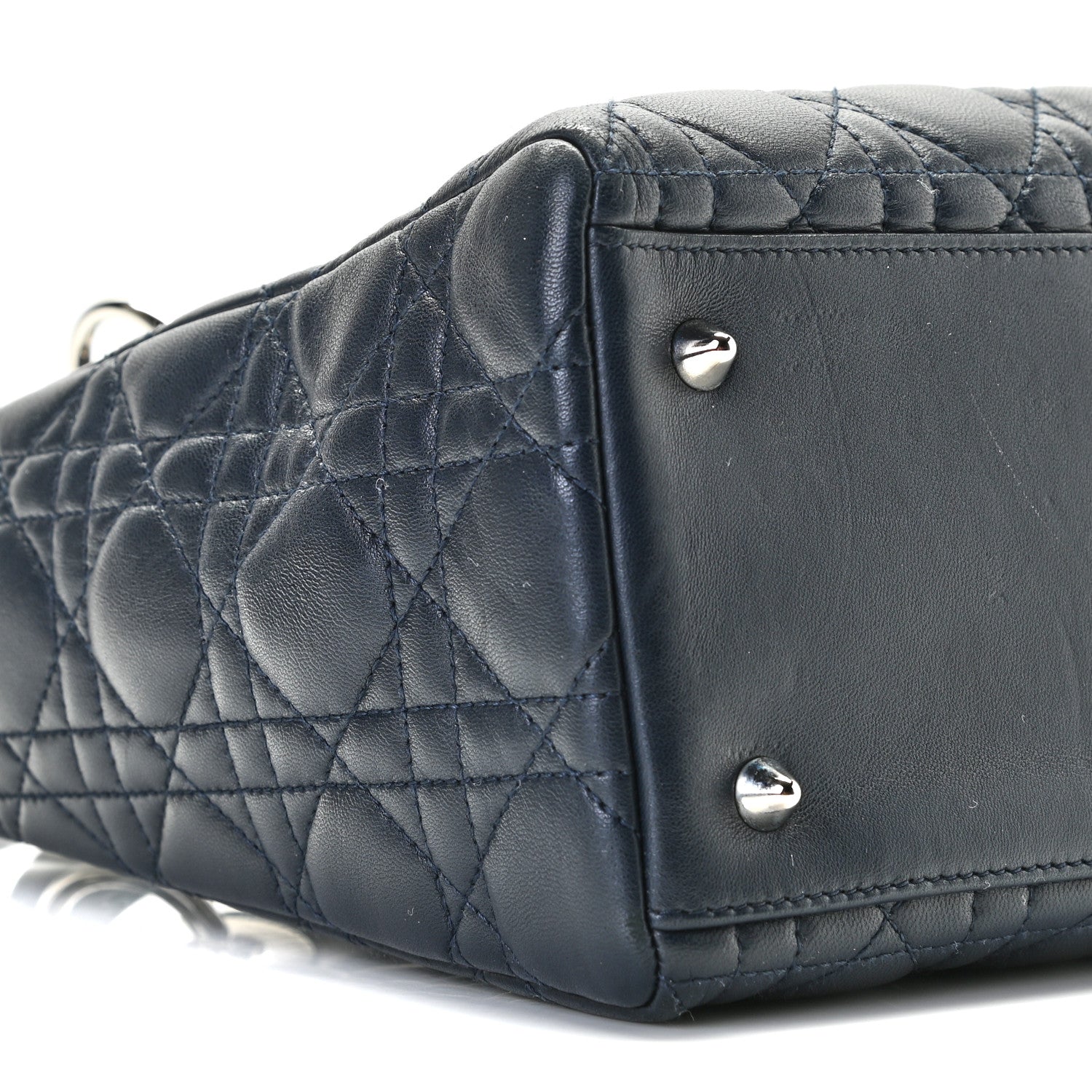 Christian Dior Lambskin Cannage Medium Lady Dior Navy Blue 5 of 9