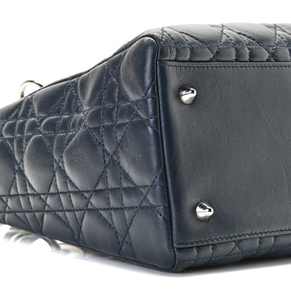 Christian Dior Lambskin Cannage Medium Lady Dior Navy Blue 5 of 9