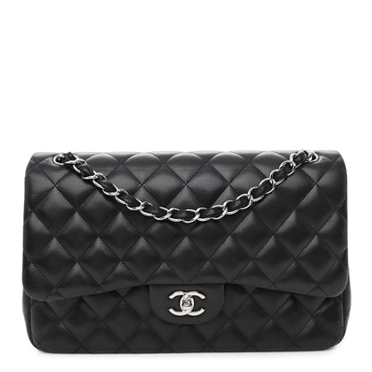 Chanel Lambskin Quilted Jumbo Double Flap Black 1 of 17