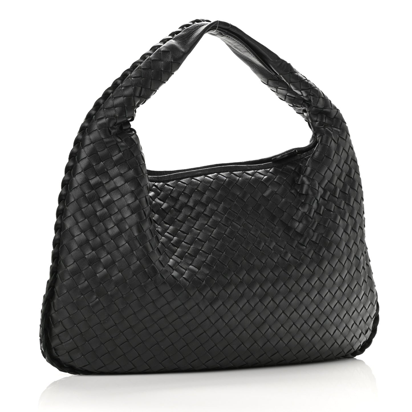Nappa Intrecciato Medium Veneta Hobo Black