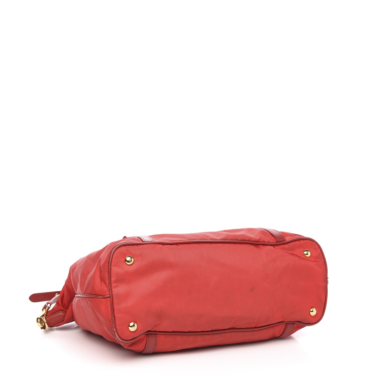 Prada Tessuto Nylon Saffiano Tote Rosso 3 of 9
