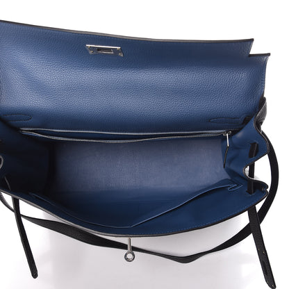 Hermes Togo Verso Kelly Retourne 35 Black Bleu Agate 6 of 15
