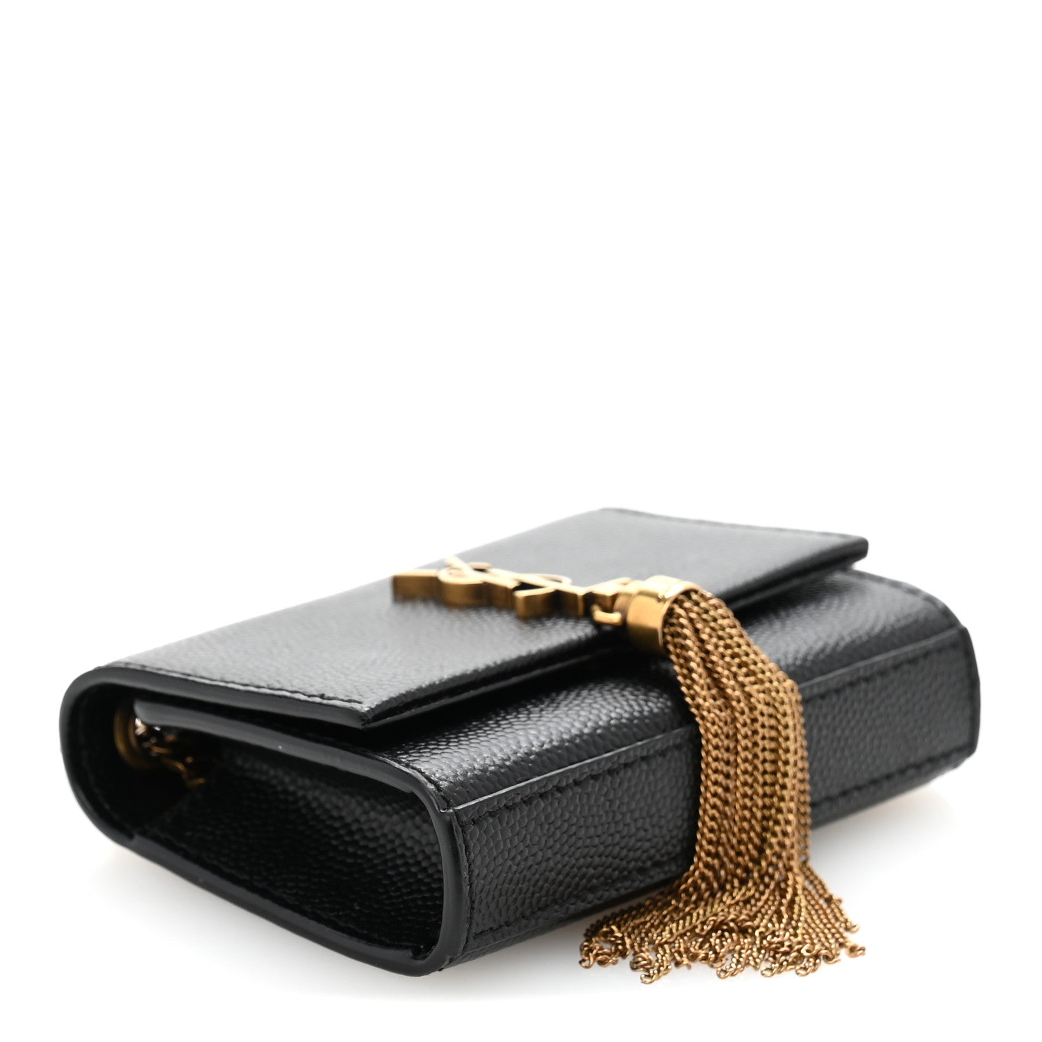 Saint Laurent Grain De Poudre Micro Classic Monogram Kate Tassel Airpods Bag Black 4 of 10