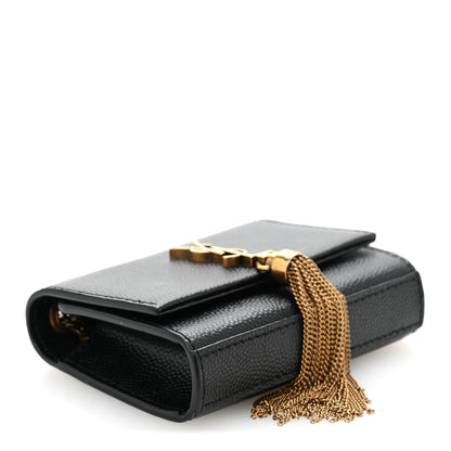Saint Laurent Grain De Poudre Micro Classic Monogram Kate Tassel Airpods Bag Black 4 of 10